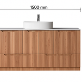 Duplex 855mm Floor Standing Vanity 1500mm– Grooved Panel with Soft Closing Drawers