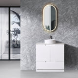 Duplex 855mm Floor Standing Vanity 900mm– Grooved Panel with Soft Closing Drawers