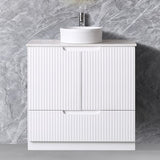 Duplex 855mm Floor Standing Vanity 900mm– Grooved Panel with Soft Closing Drawers