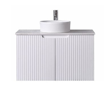 Duplex Wall Hung Vanity 900mm – Grooved Panel Design with Organisers