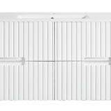 Elena 460mm Wall Hung Vanity 1200mm– Grooved Panel Design in Antica Timber, Matt White & Matt Black