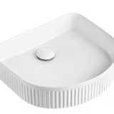 Fluted Curved Front Basin Ribbed Ceramic Design