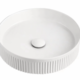 Fluted Round Above-Counter Basin Ribbed Ceramic Design