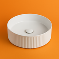 Fluted Round Above-Counter Basin Ribbed Ceramic Design
