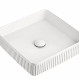 Fluted Square Above-Counter Basin Ribbed Ceramic Design