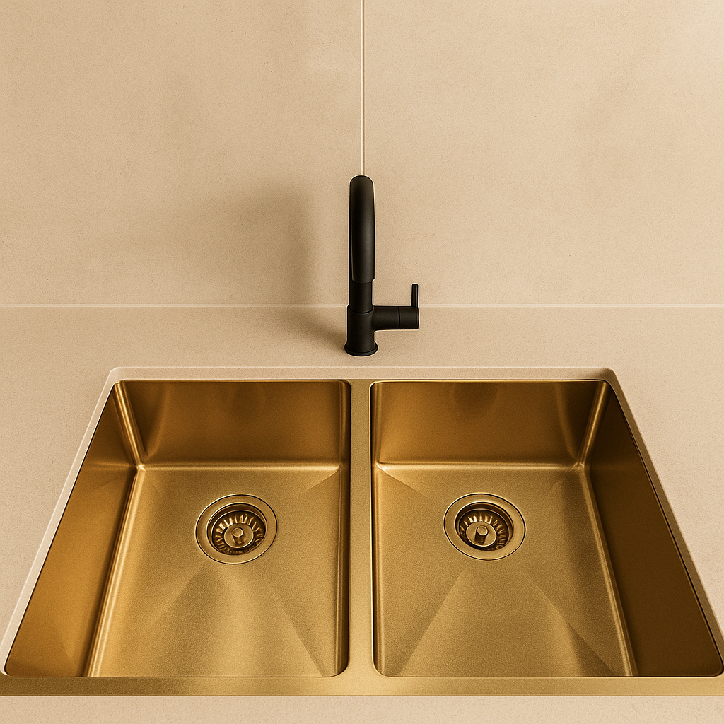 Gold Double Bowl Sink
