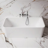 HELIX-150 Back to Wall Freestanding Bath – 1500mm Gloss White Acrylic Tub