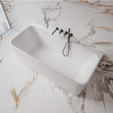HELIX-150 Back to Wall Freestanding Bath – 1500mm Gloss White Acrylic Tub