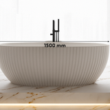 HENLEY Matt White Freestanding Bath – 1500mm Textured Oval Tub