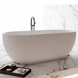 HENLEY Matte White Freestanding Bath – 1700mm Textured Oval Tub