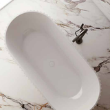 HENLEY Matte White Freestanding Bath – 1700mm Textured Oval Tub