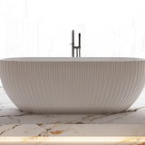 HENLEY Matte White Freestanding Bath – 1700mm Textured Oval Tub
