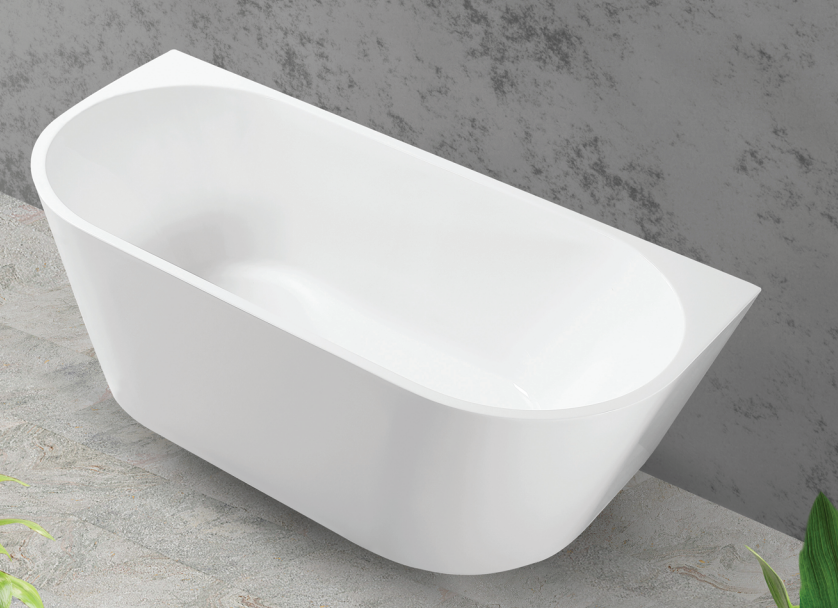 Hannah 1700mm Back-to-Wall Freestanding Bath – Contemporary Design for Ultimate Comfort