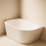 Hannah 1300mm Back-to-Wall Freestanding Bath – Compact Luxury for Modern Bathrooms