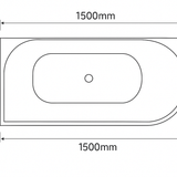 Harper 1500mm Freestanding Acrylic Bath – Back to Corner Left/Right Installation