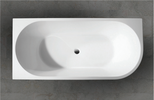 Harper 1700mm Freestanding Acrylic Bath – Back to Corner (Left or Right) Installation