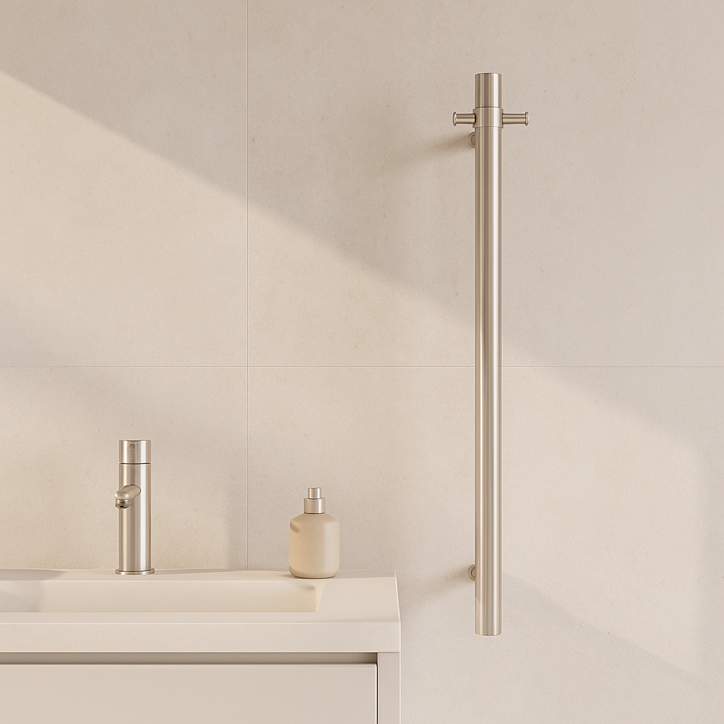 Valencia Heated Towel Rail 900mm – Brushed Nickel