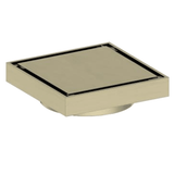 JD-DB101TS Brushed Gold Tile Insert Floor Waste – 80mm outlet with modern tile insert design for seamless bathroom installation.