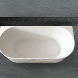 Kira 1500mm Freestanding Bath – Modern Back-to-Wall Acrylic Bathtub with Vertical Fluted Design