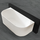 Kira 1500mm Freestanding Bath – Modern Back-to-Wall Acrylic Bathtub with Vertical Fluted Design