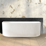 Kira 1500mm Freestanding Bath – Modern Back-to-Wall Acrylic Bathtub with Vertical Fluted Design