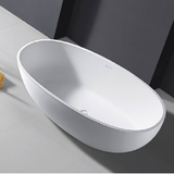 Leah 1650mm Freestanding Bath – Seamless Modern Oval Bathtub in Matte White
