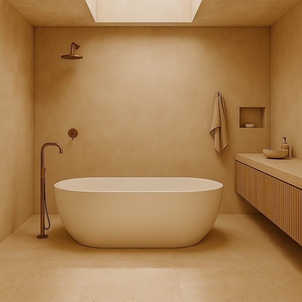 Leah 1650mm Freestanding Bath – Seamless Modern Oval Bathtub in Matte White