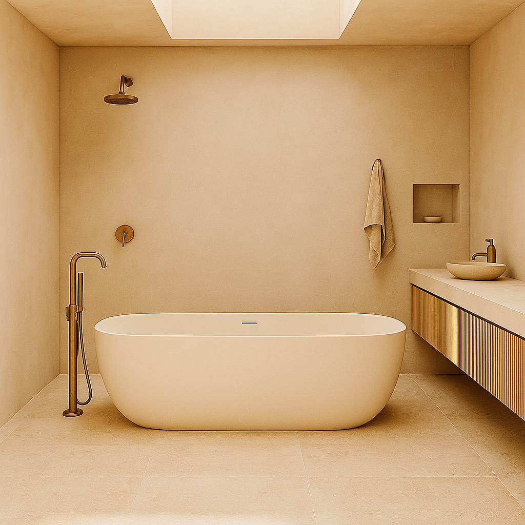 Lilac 1700mm Gloss White Freestanding Bath – Sleek Minimalist Oval Design