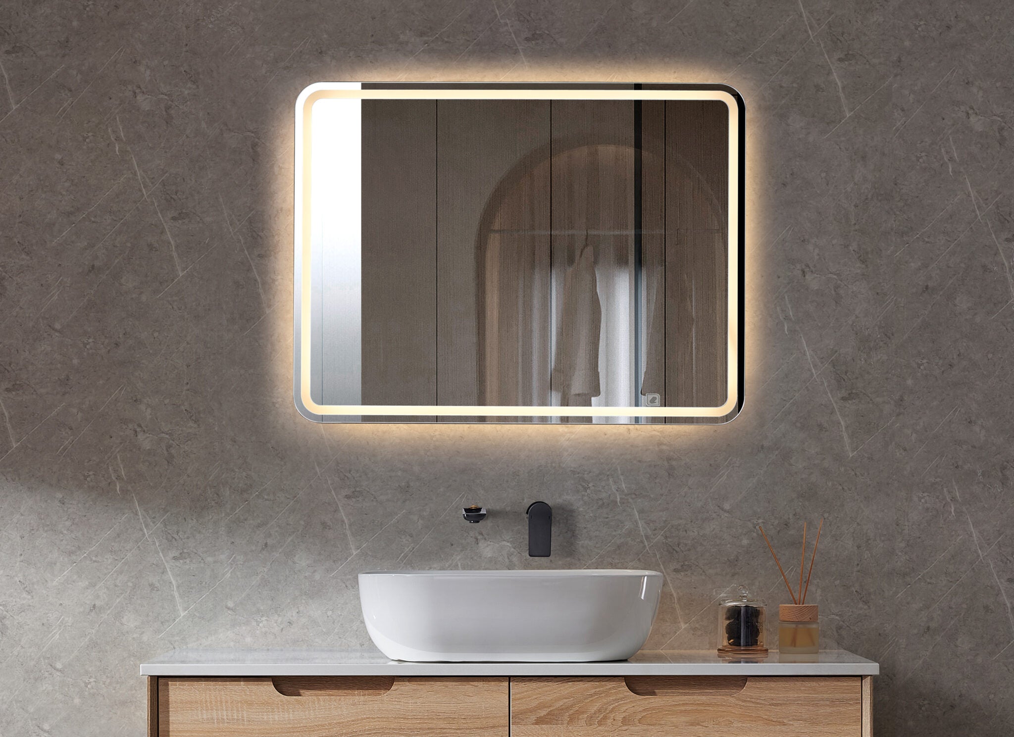 Lumi LED Mirror – Touchless, Backlit Bathroom Mirror