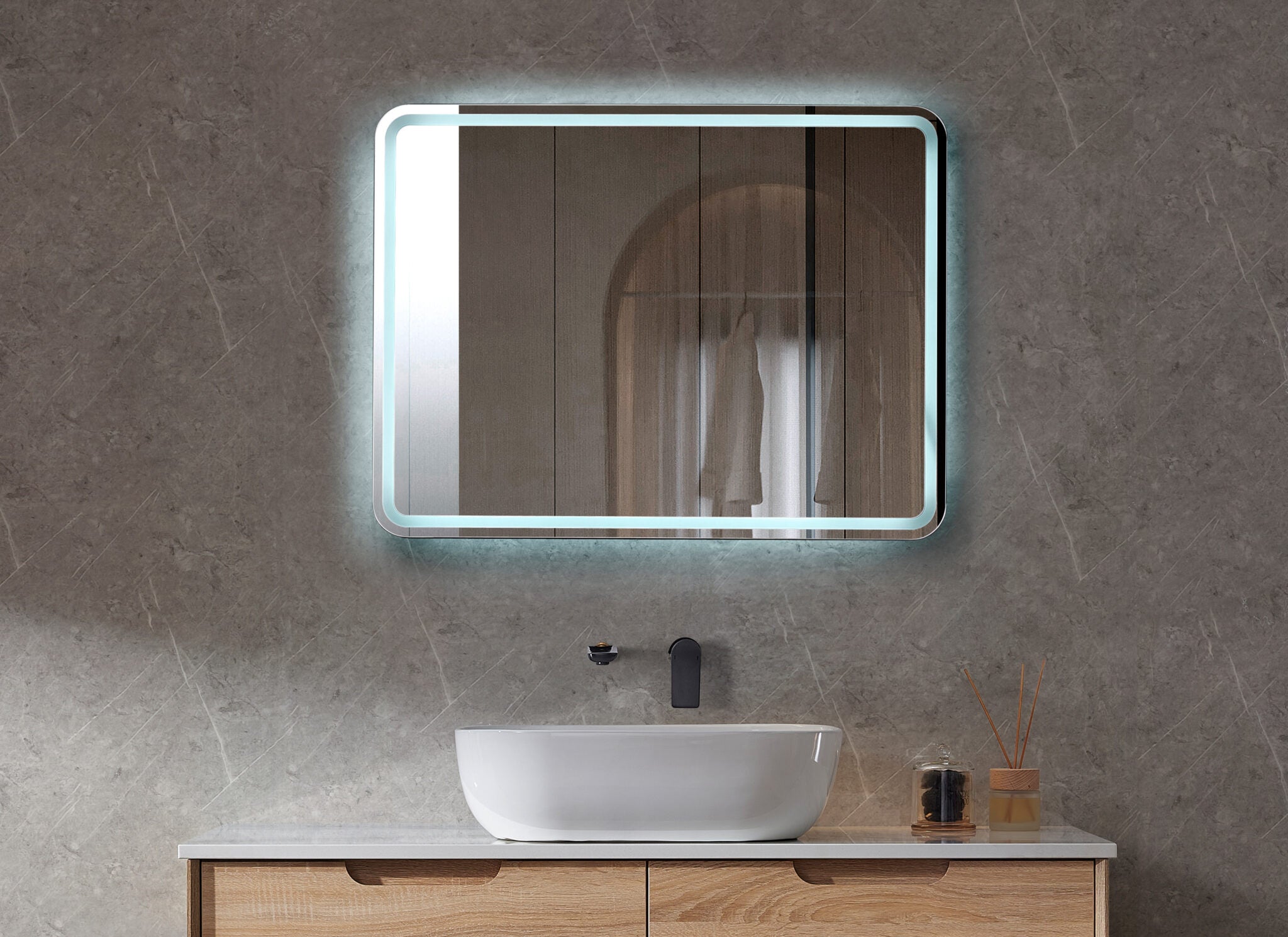 Lumi LED Mirror – Touchless, Backlit Bathroom Mirror