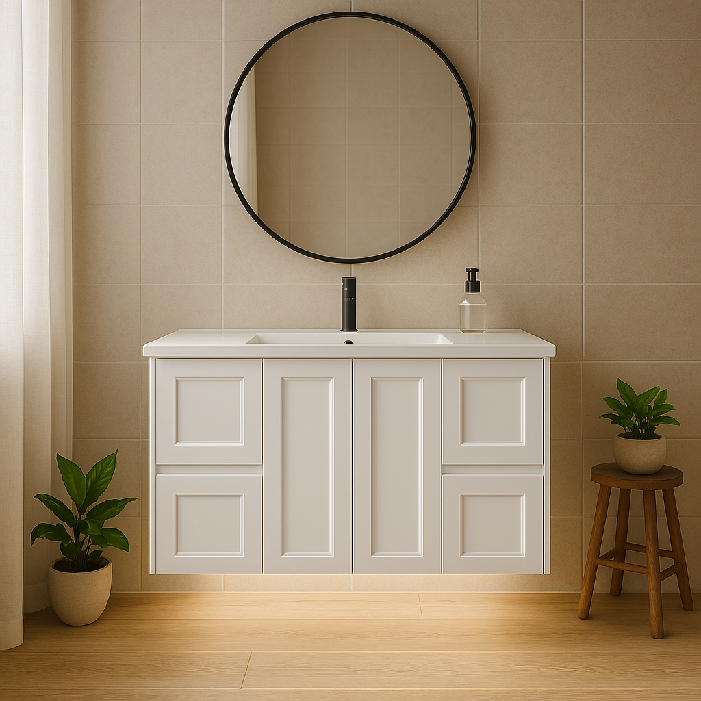 Luna 1200W Wall Hung Vanity 460mm  – Modern Floating Bathroom Cabinet