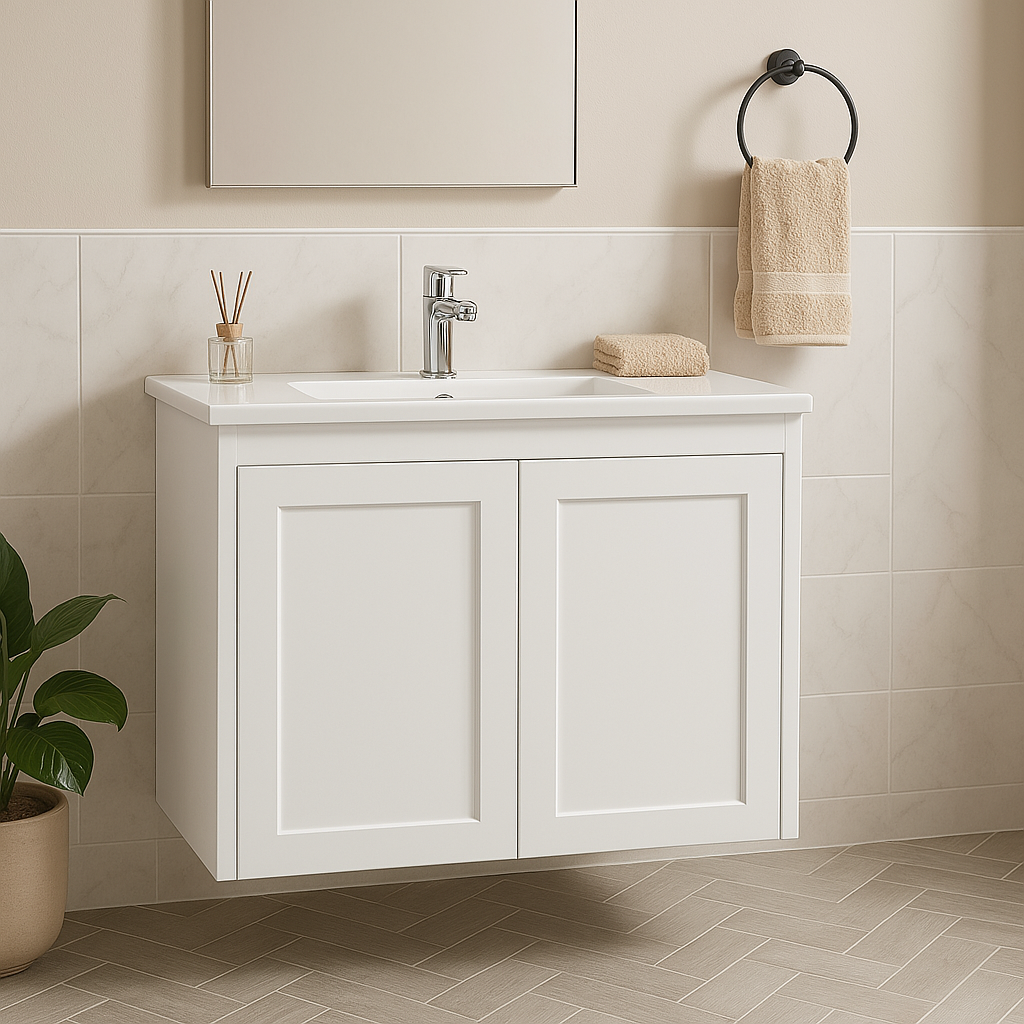 Luna 600W-SD Wall Hung Vanity 460mm  – Modern Floating Bathroom Cabinet