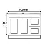 Luna 900W-SD Wall Hung Vanity 460mm  – Modern Floating Bathroom Cabinet