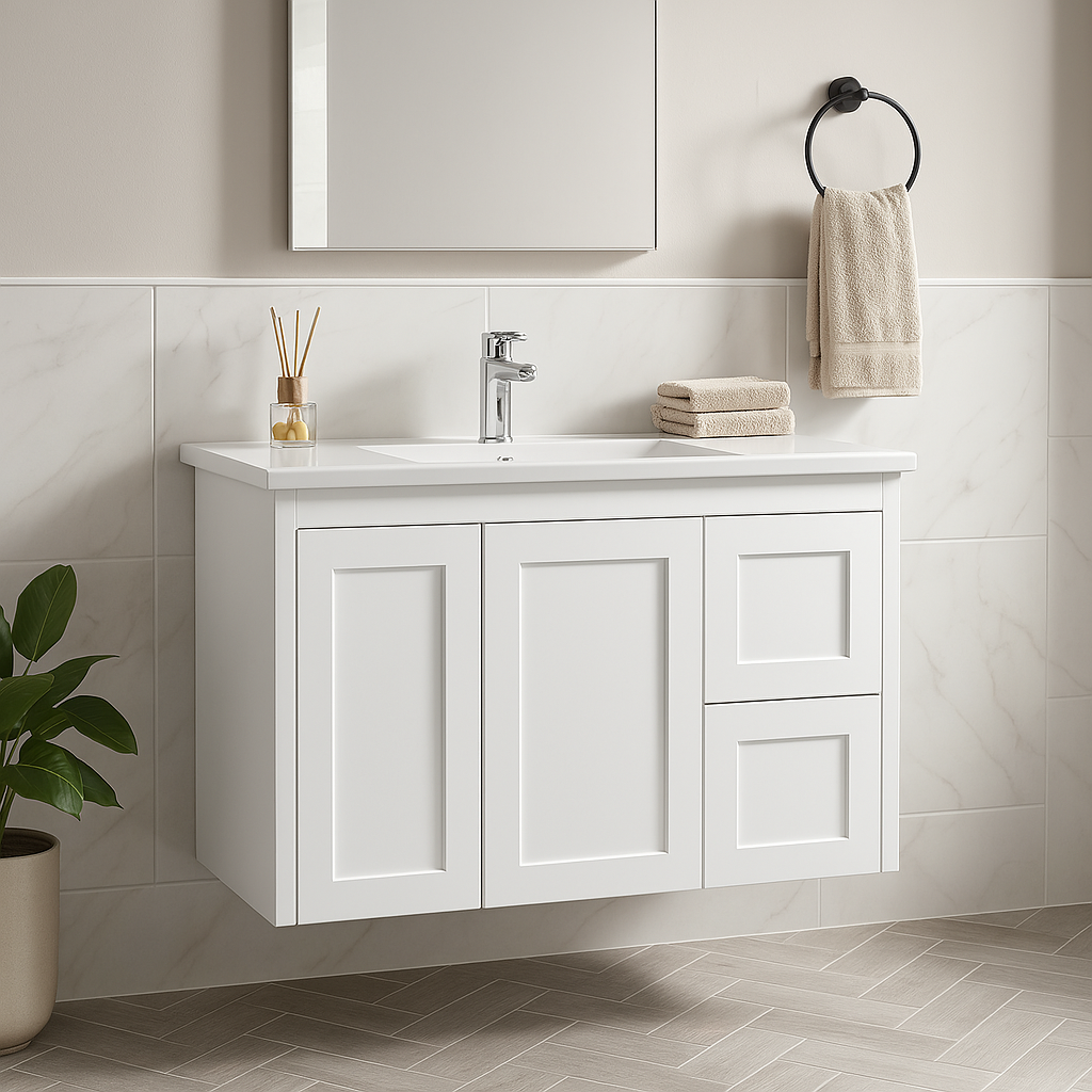 Luna 900W-SD Wall Hung Vanity 460mm  – Modern Floating Bathroom Cabinet