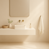 Modern Rectangular Countertop Ceramic Basin – Premium Matt Finish with Tap Hole 390mmx390mmx140mm