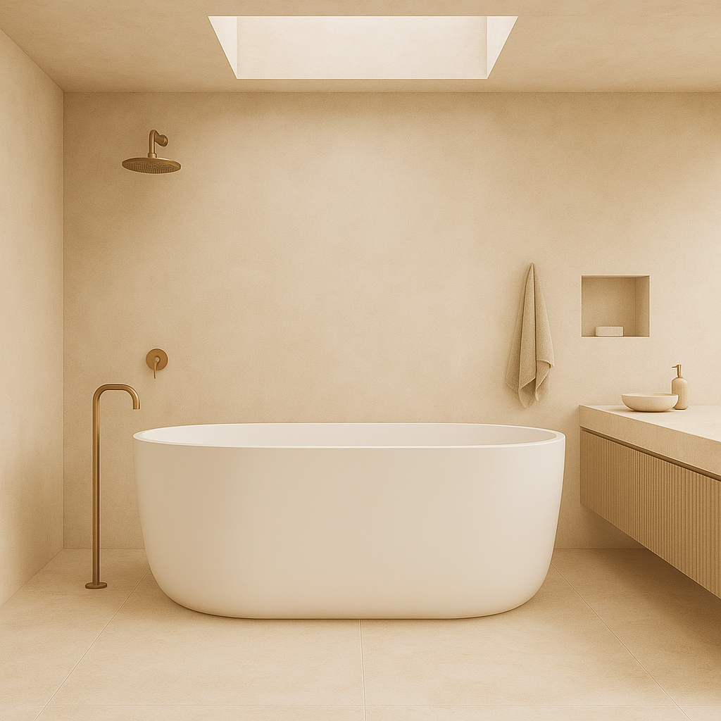 Nevada-170 Freestanding Acrylic Bath – 1700mm Gloss White Modern Oval Tub (Coming May 2025)