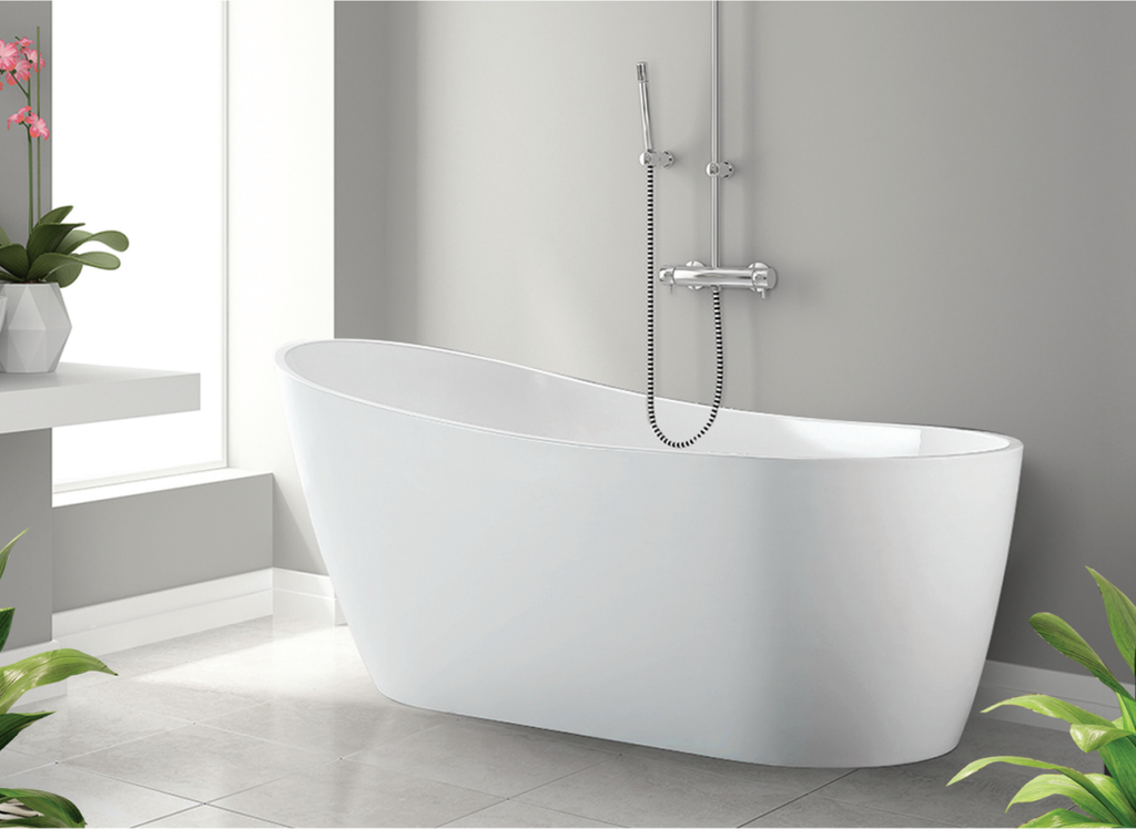 Nova 1500mm Freestanding Bath – Sleek Curved Design in Gloss White