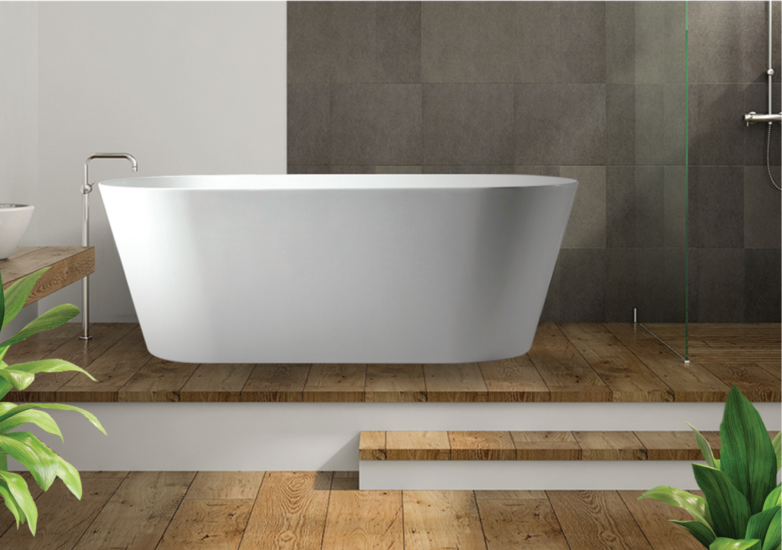 Olivia 1700mm Freestanding Bath – Ultra Slim Rim Modern Acrylic Tub