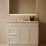 Quinn 900WL Freestanding 460mm Vanity Modern European Design Left Hand Side Drawers