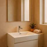 Rectangular Poly Marble Basin – Wall-Mount or Countertop Installation 650mmx400mmx200mm