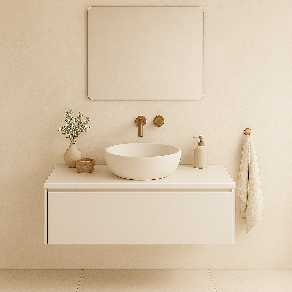 Round Countertop Basin – Glaze White & Matte Black Ceramic Vessel Sinks 395mmx395mmx150mm