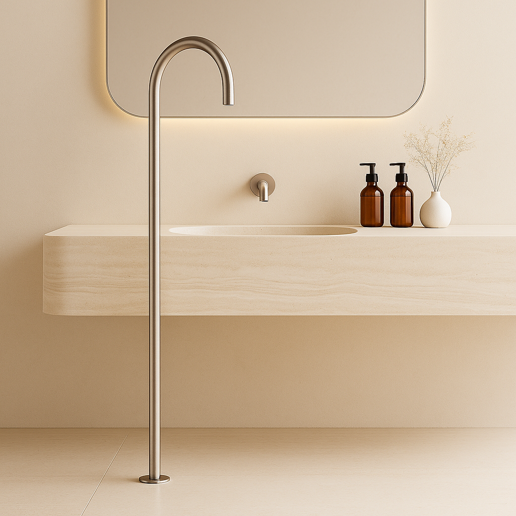 Round Floor Bath Spout