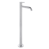 TFM-237 Round Floor Mixer – Chrome floor-mounted mixer with swivel spout for modern bathrooms.
