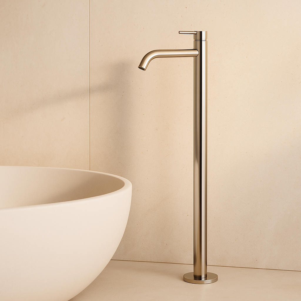 Round Floor Mixer with a swivel spout