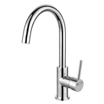 TK70K-S Round Kitchen/Laundry Mixer – Chrome high-arching kitchen faucet with 35mm cartridge for modern kitchens and laundries.