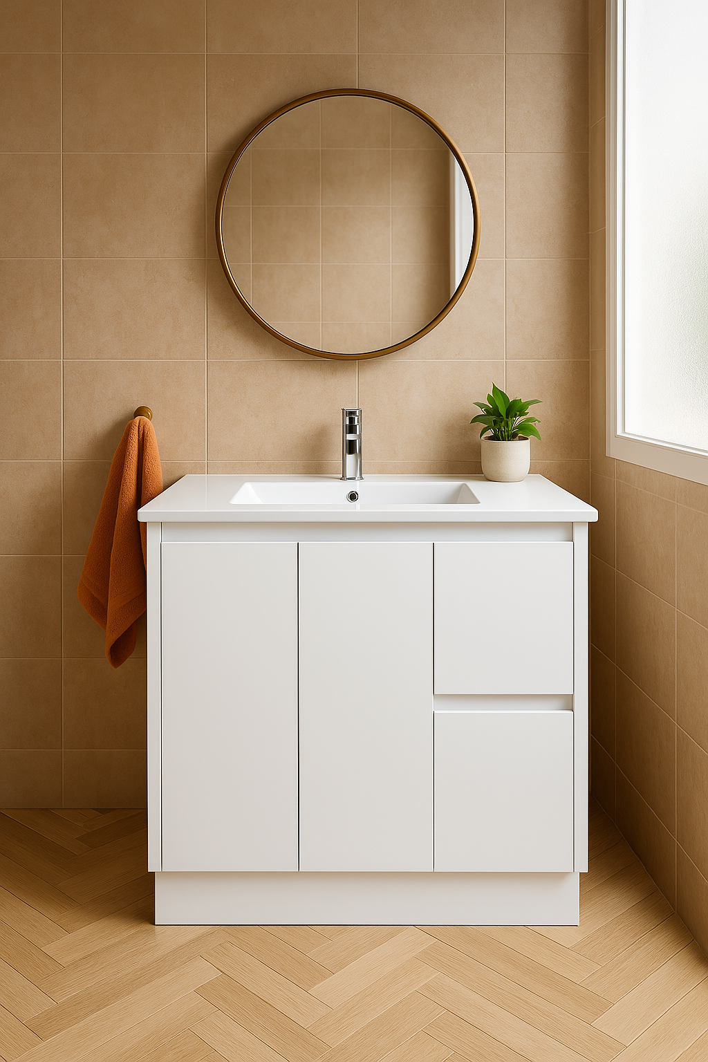 Sammy 900W Freestanding 460mm  Vanity – Gloss or Matt 2-Pack Finish with Soft Close Drawers