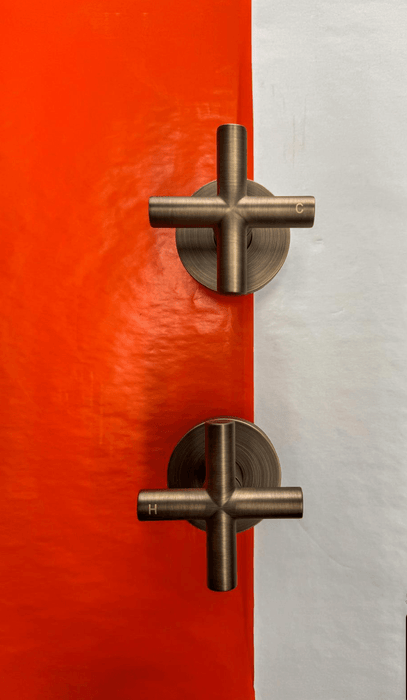Antique Brass Cross Handle Taps