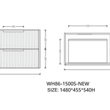 Elena 460mm Wall Hung Vanity 1500mm– Grooved Panel Design in Antica Timber, Matt White & Matt Black