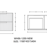 Elena 460mm Wall Hung Vanity 1200mm– Grooved Panel Design in Antica Timber, Matt White & Matt Black