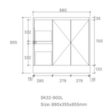 Sierra 900mm Freestanding Vanity with Drawers White Left Hand Draw